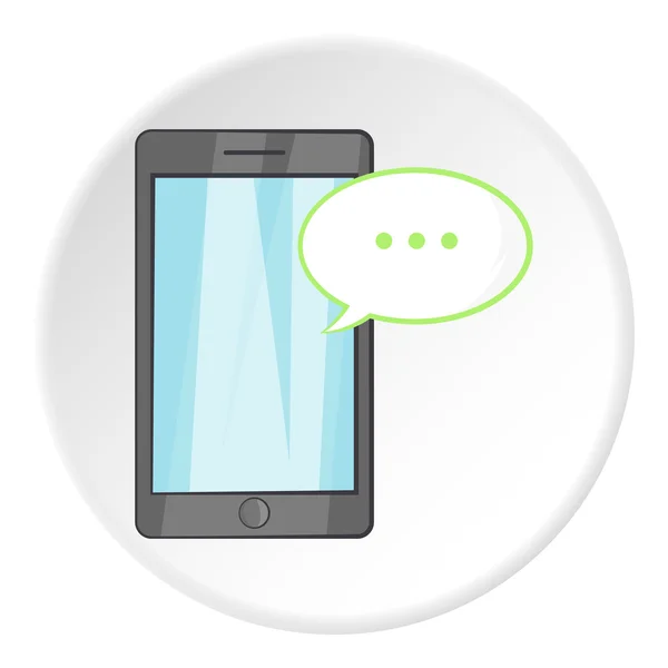 Speech bubble on phone icon, cartoon style — Stock Vector