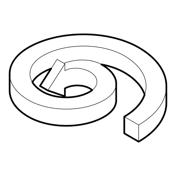 Icona con freccia a spirale, stile contorno — Vettoriale Stock