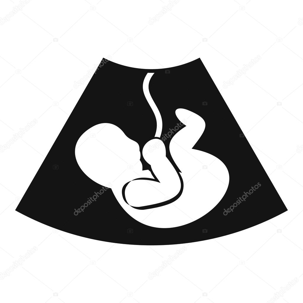 Ultrasound fetus icon, simple style