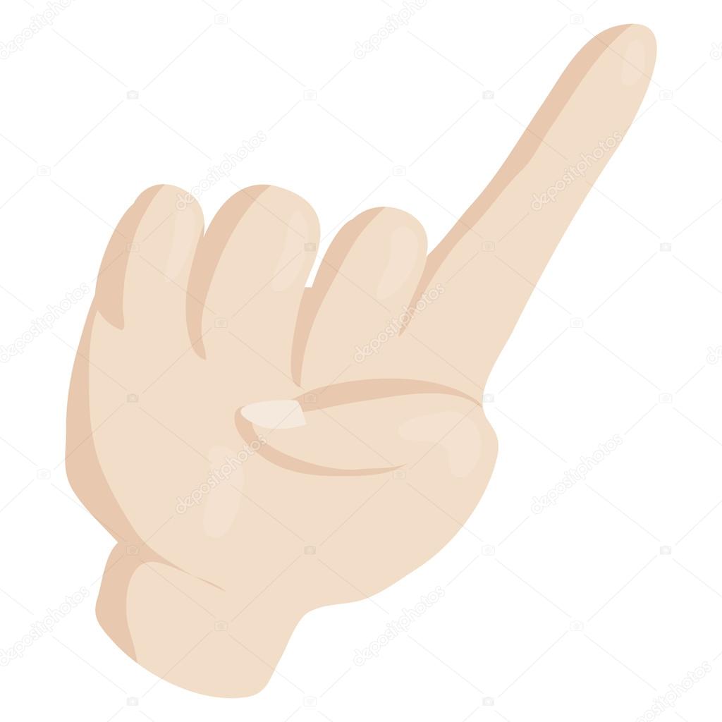 Index finger up icon in cartoon style isolated on white background vector illustration