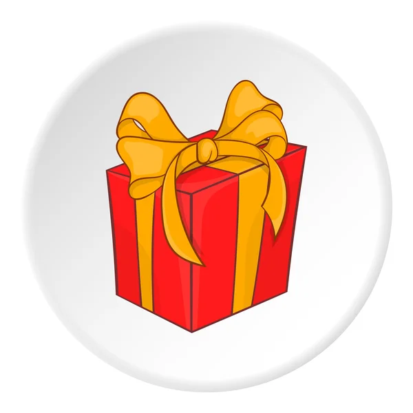Holiday gift box ikona, kreslený styl — Stockový vektor