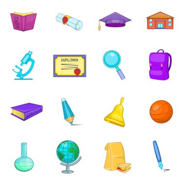 Eğitim Icons set, karikatür tarzı