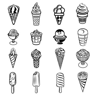 Dondurma Icons set, basit tarzı