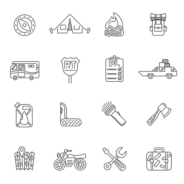 Conjunto de ícones de viagem, estilo esboço — Vetor de Stock