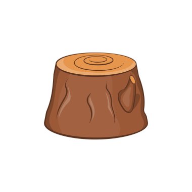 Ağaç güdük simgesiyle, karikatür tarzı