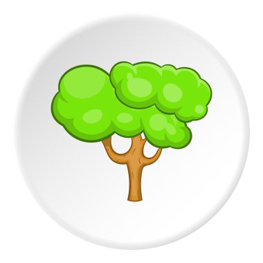 Ağaç simgesiyle, karikatür tarzı