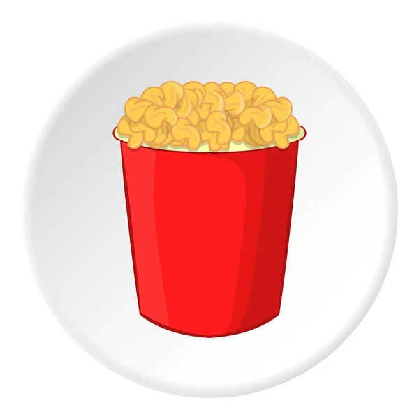 Icona di popcorn, stile cartone animato — Vettoriale Stock