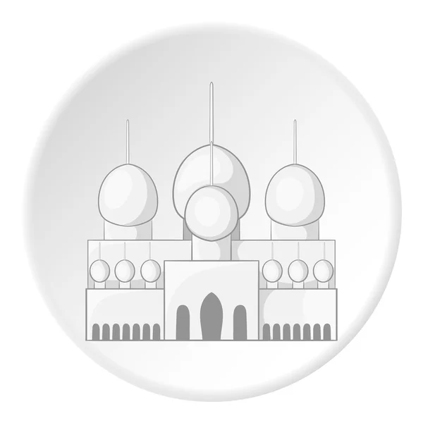 Mosquée dans l'icône des EAU, style dessin animé — Image vectorielle