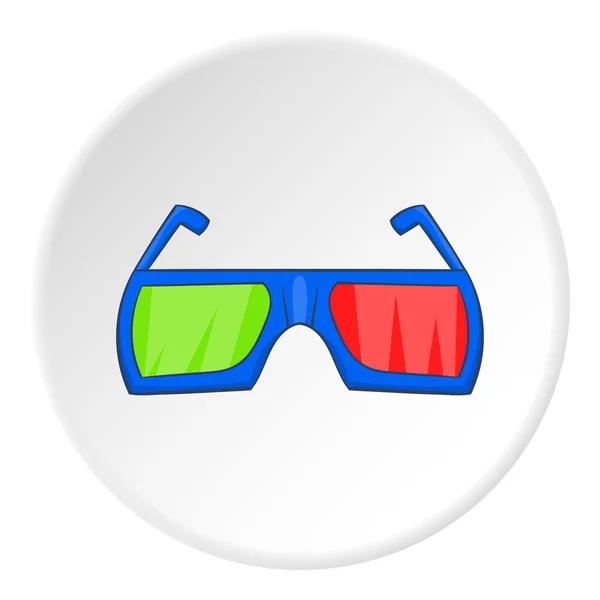 Brille für 3D-Film-Ikone, Cartoon-Stil — Stockvektor