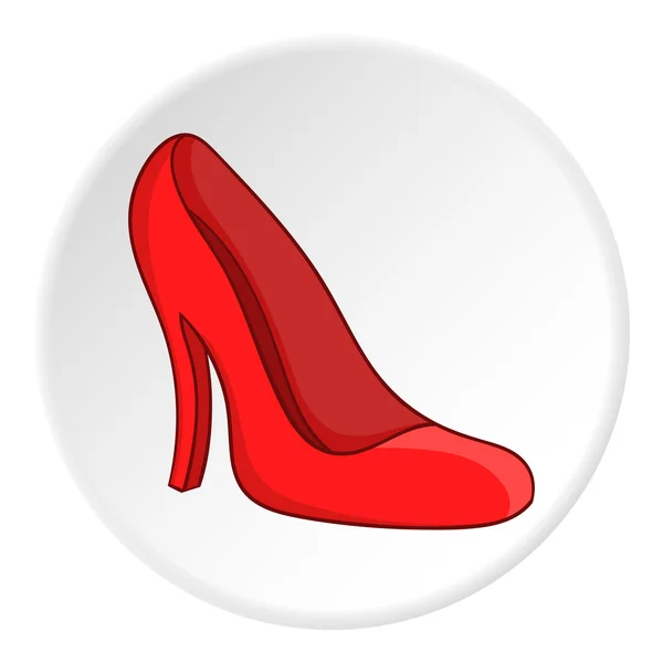 Rode vrouwen schoenen pictogram, cartoon stijl — Stockvector