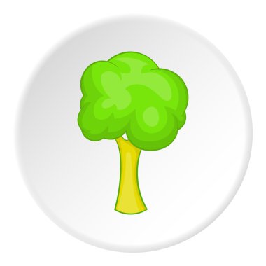 Yeşil ağaç simgesiyle, karikatür tarzı