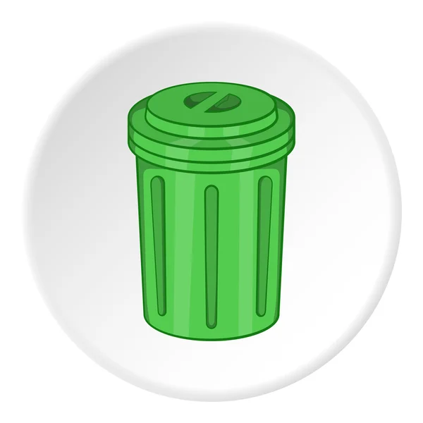 Icône poubelle, style dessin animé — Image vectorielle