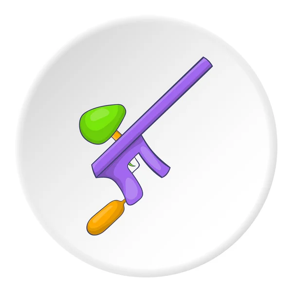Loaded gun for paintball icon, cartoon style — Stock Vector