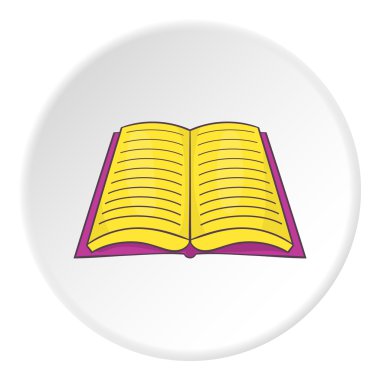 Metin simgesi, karikatür tarzı ile açık kitap