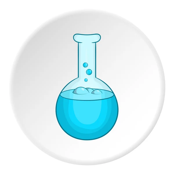 Ícone do frasco do laboratório, estilo dos desenhos animados — Vetor de Stock