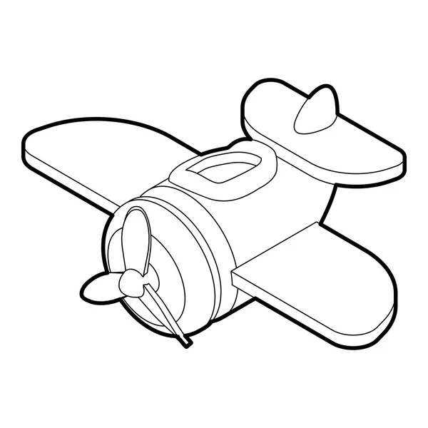 Icono de avión de juguete, estilo de esquema — Archivo Imágenes Vectoriales