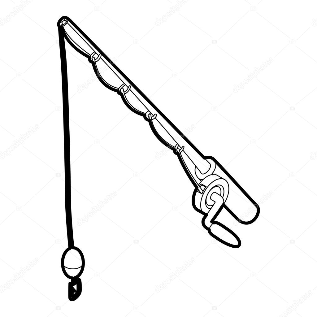 Download Fishing rod icon, outline style — Stock Vector ...