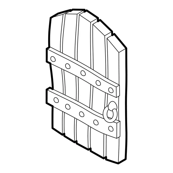 Εικονίδιο θολωτή ξύλινη πόρτα, στυλ διάρθρωσης — Διανυσματικό Αρχείο