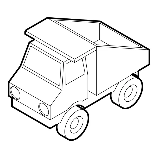 Spielzeug-LKW-Ikone, Outline-Stil — Stockvektor