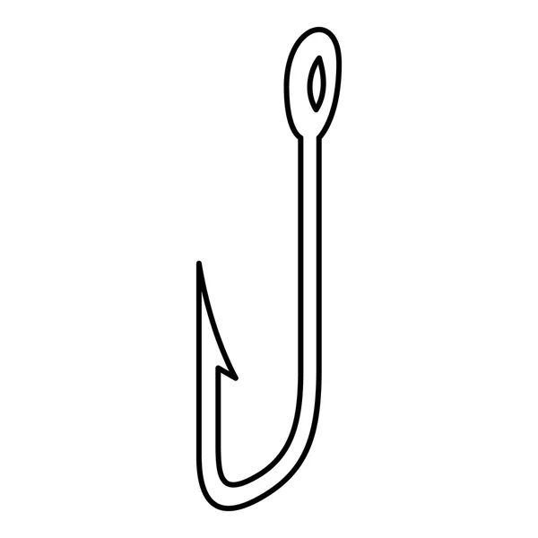 Icono de gancho Fishihg, estilo de contorno — Vector de stock