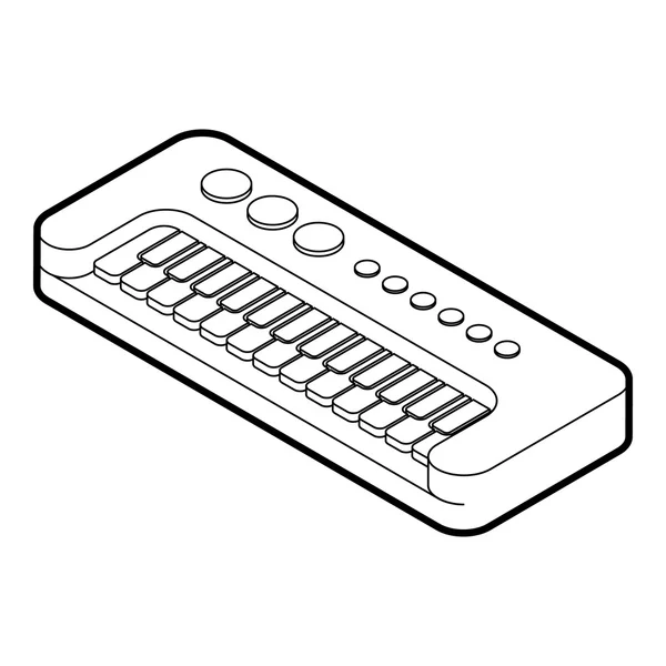 Speelgoed synthesizer pictogram, Kaderstijl — Stockvector