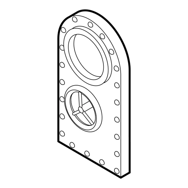 Icono de puerta segura, estilo de contorno — Archivo Imágenes Vectoriales