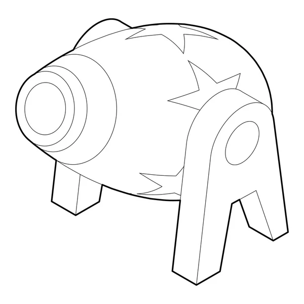 Icono de cañón de circo, estilo de contorno — Vector de stock