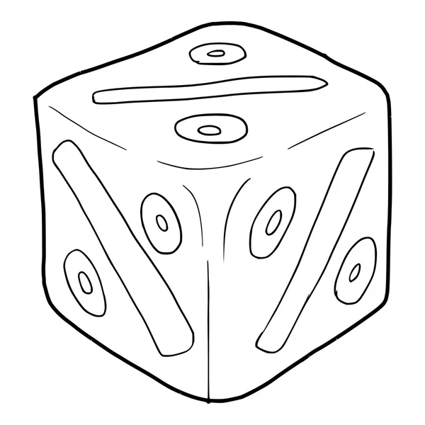 Cubo con icono por ciento, estilo de contorno — Vector de stock
