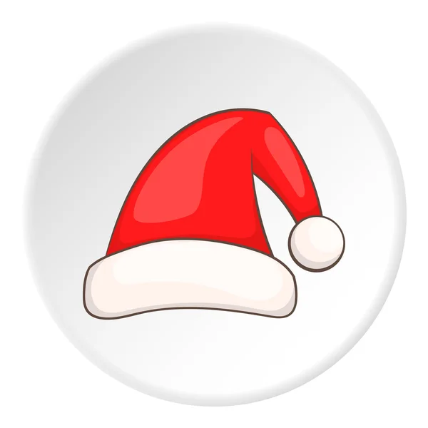 Rött Santa hatt ikon, tecknad stil — Stock vektor