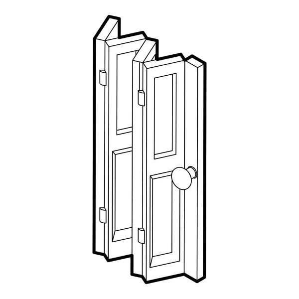 Icono de puerta plegable, estilo de contorno — Vector de stock