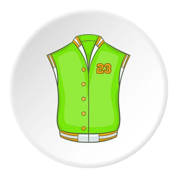 Icono de chaqueta de béisbol verde, estilo de dibujos animados — Vector de stock