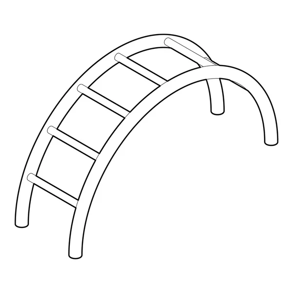 Значок лестницы, стиль контура — стоковый вектор
