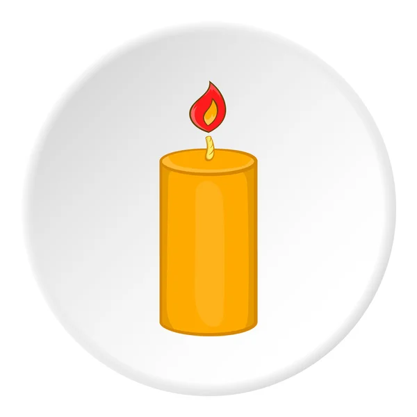 Icona della candela ardente, stile cartone animato — Vettoriale Stock