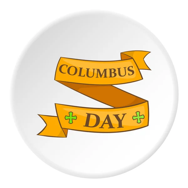 Ícone de fita Columbus Day, estilo cartoon — Vetor de Stock