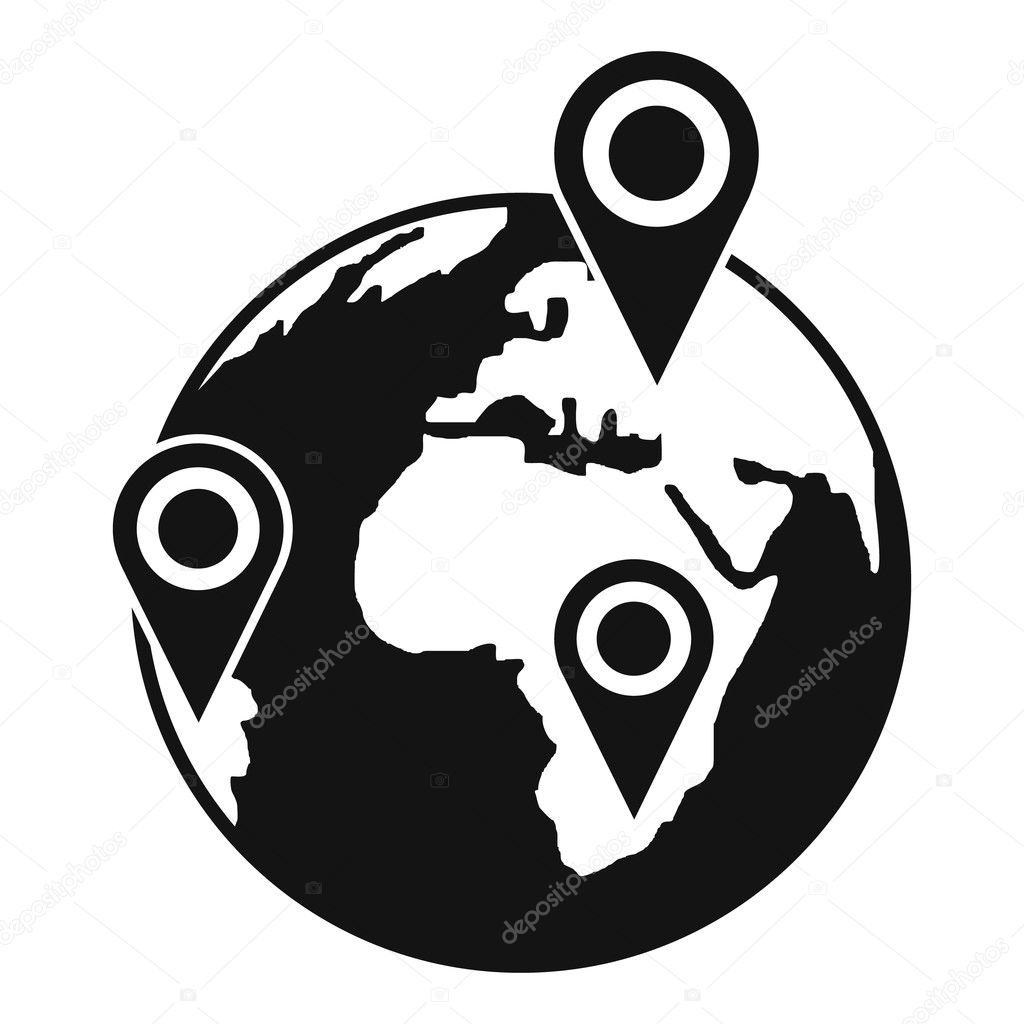 Globe of network icon, simple style