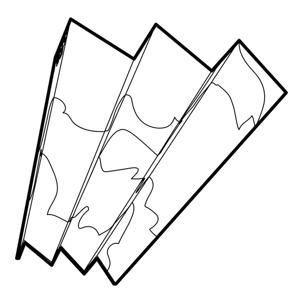 Ikonu mapy, izometrický styl osnovy — Stockový vektor