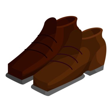 Kahverengi botları simgesi, karikatür tarzı