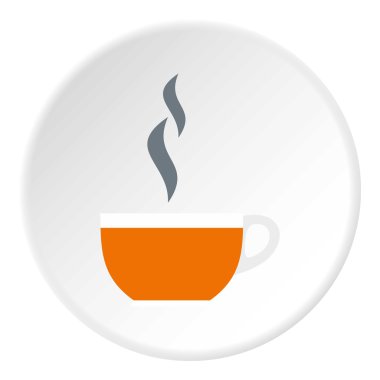 Fincan sıcak çay simgesi, düz stil