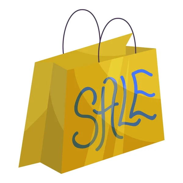 Sale paper shopping bag icon, cartoon style — Stock Vector