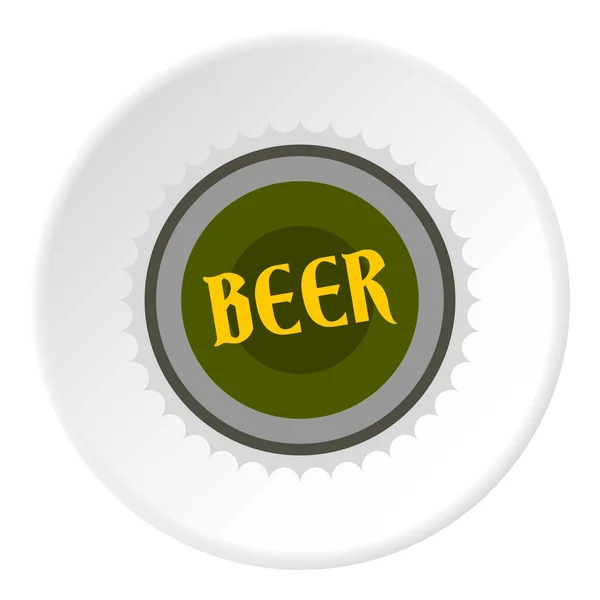 Kryt pivo ikona, plochý — Stockový vektor