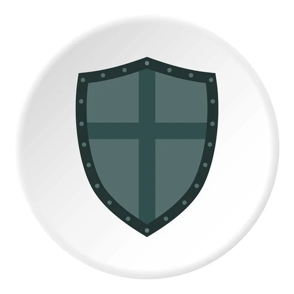 Bouclier avec icône croix, style plat — Image vectorielle