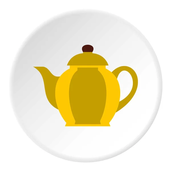 Yellow kettle icon, flat style — Stock Vector