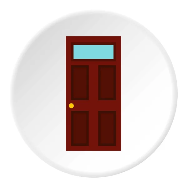 Иконка стальной двери, плоский стиль — стоковый вектор