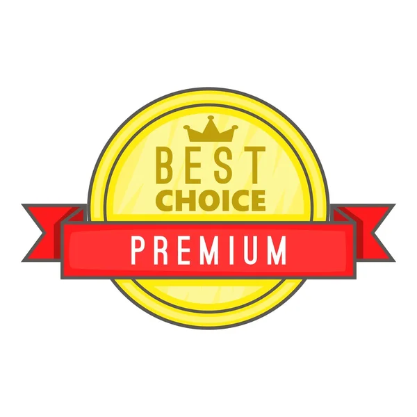 Best choice label icon, cartoon style — Stock Vector