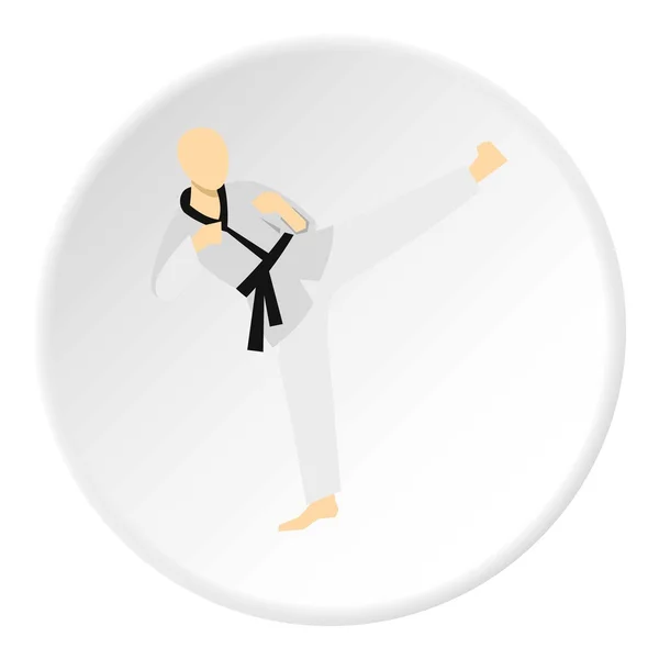 Icono de combate de karate, estilo plano — Vector de stock