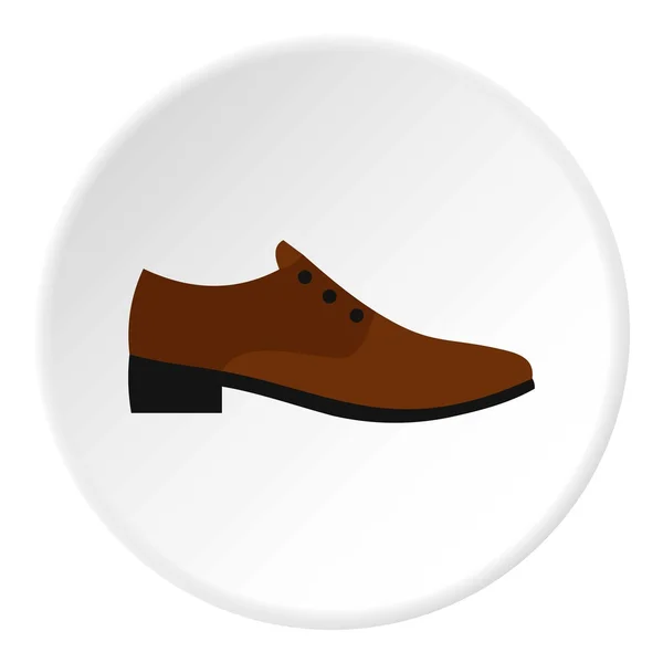 Icono de zapato hombre marrón, estilo plano — Archivo Imágenes Vectoriales