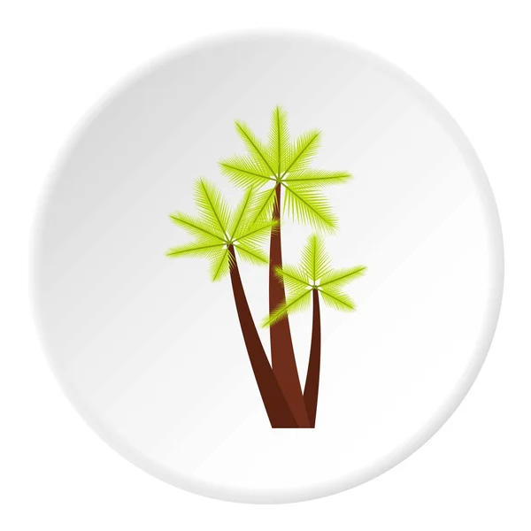 Drie tropische palm bomen pictogram, vlakke stijl — Stockvector