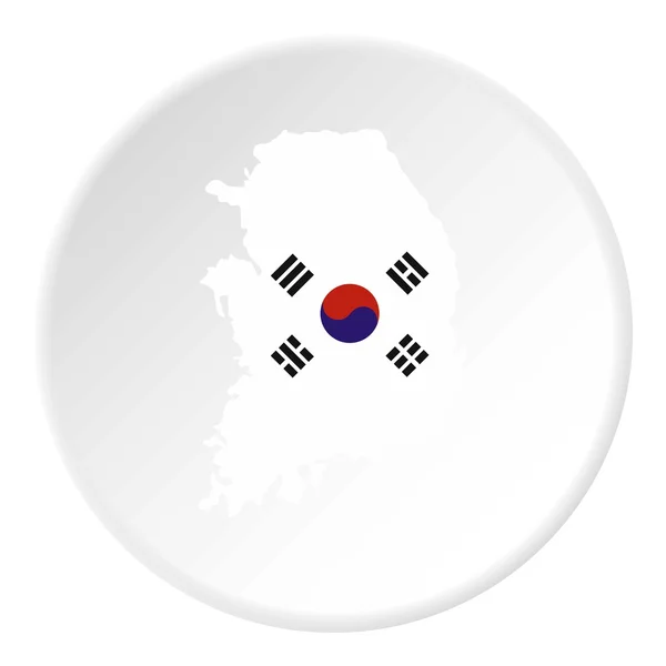 Значок карты Южной Кореи, плоский стиль — стоковый вектор