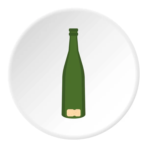 Empty glass bottle icon, flat style — Stock Vector