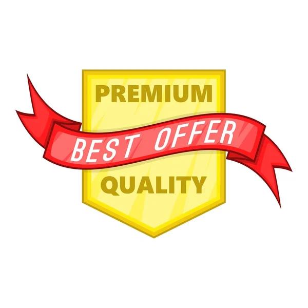 Ícone de etiqueta de qualidade premium, estilo dos desenhos animados — Vetor de Stock